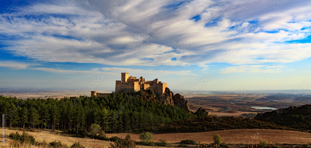 Landscape with medieval castle of Loarre, Spain