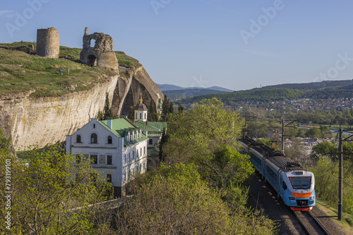 Inkerman St. Klimentovsky Cave Monastery, Kalamita fortress, railway train Sevastopol photo