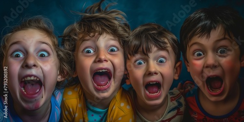 kids screaming and making funny faces