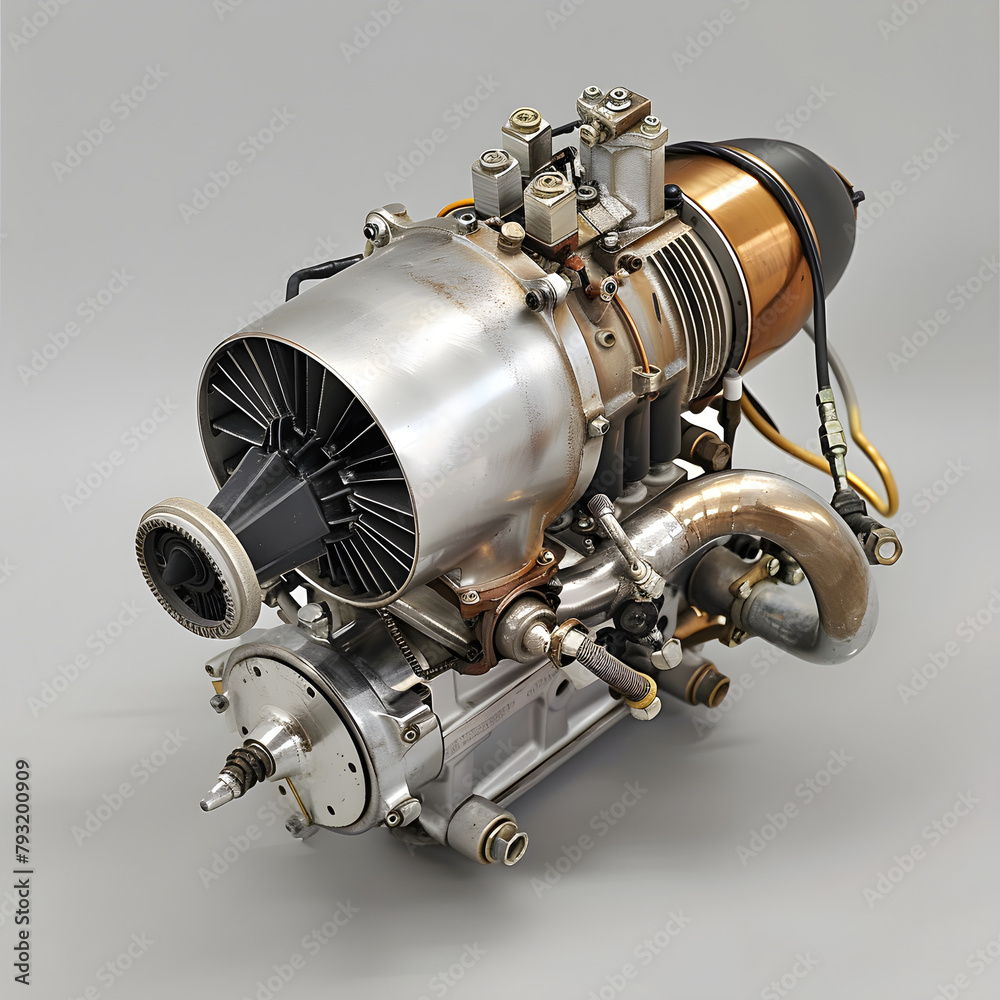 Detailed Image of a Two-Stroke Model Aircraft RC Glow Engine