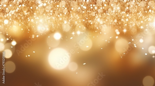 The allure of gold glittering lights enchants the viewer, ideal for a lavish event or celebration © Gia