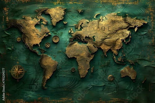 Colorful abstract map of the world splattered with vibrant paint.