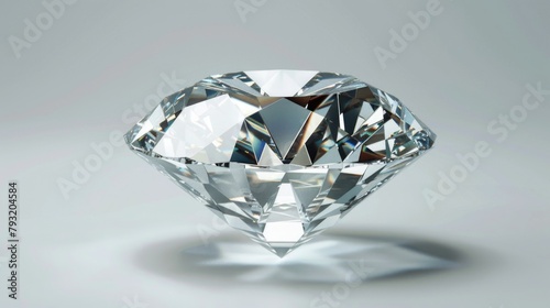 Crystal diamond on white background