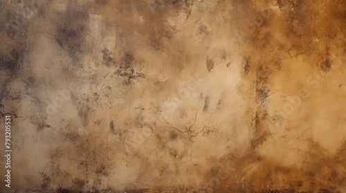 This image showcases a close-up of a wall with a distressed brown and beige texture, suggesting an aged and weathered surface © Gia