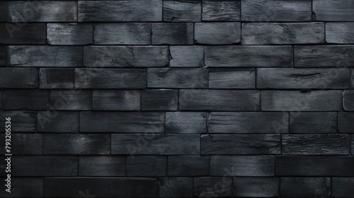 An image featuring the dark grey homogenous texture of a brick wall with detailed stone surfaces and shading photo