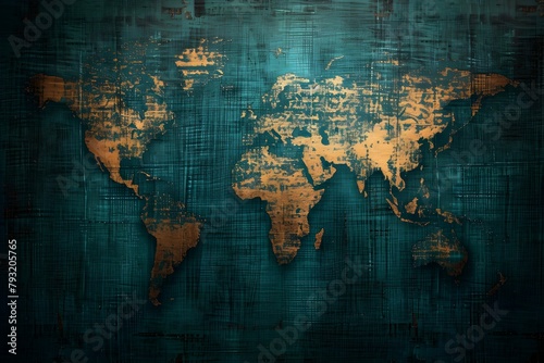 Colorful abstract map of the world splattered with vibrant paint.