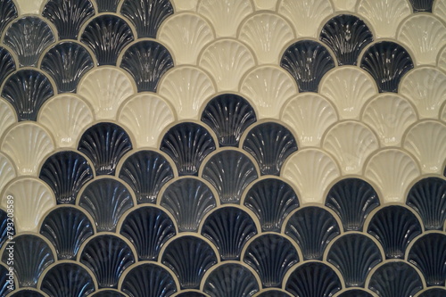 Tiles with shell pattern