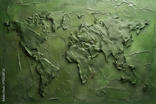 Colorful abstract map of the world splattered with vibrant paint.