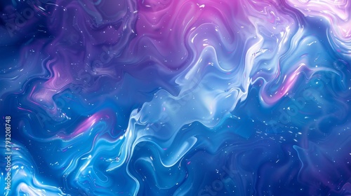 Flowing pattern of blue and purple on flat enamel surface 