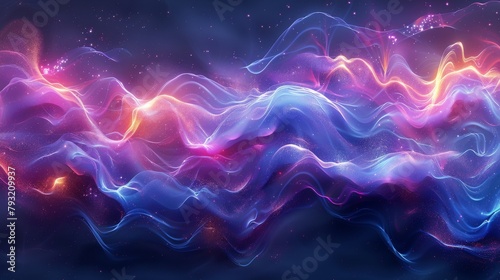 Flowing pattern in blue and purple on enamel flat background 