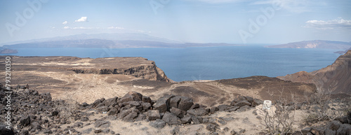 Panorama of Crater salt lake Assal, Djibouti