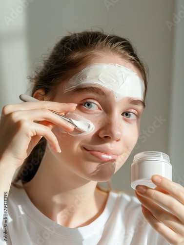 A woman undergoing a skinca...