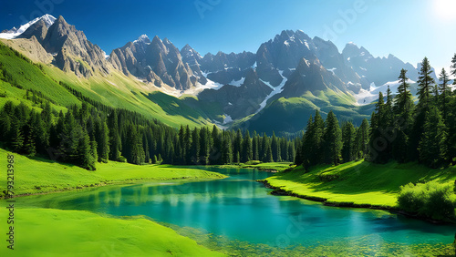 lake in the mountains Generative AI © AGUNG 