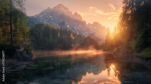 Sunset at zittauerhuette, gerlossee, salzburg, austria - scenic view of a beautiful european sunset