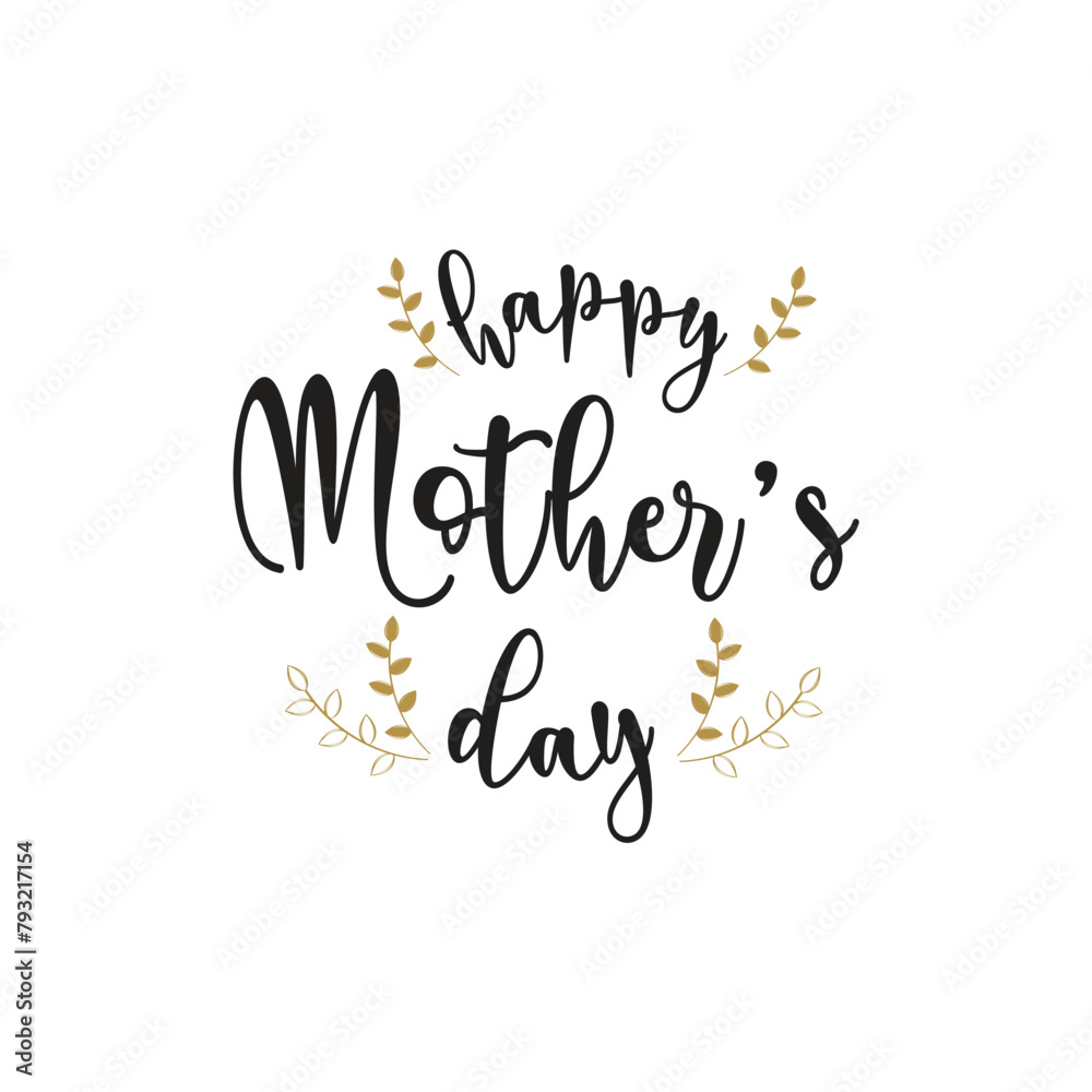 Hand Drawn Happy Mother's Day Calligraphy Text Vector Design.