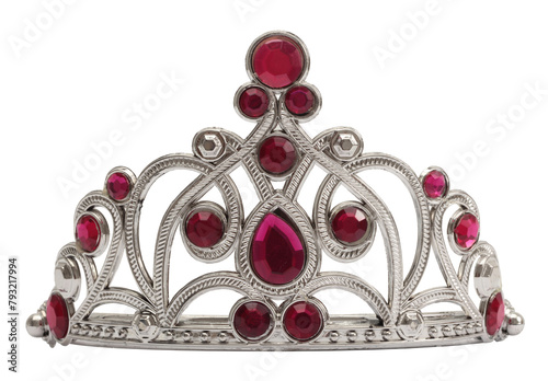 PNG Children's toy silver crown isolated on transparent backgrownd.