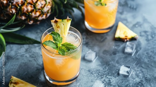 Experience the delightful fusion of flavors in our Fermented Pineapple Kombucha Drink known as Tepache Get ready to savor every sip Copy space