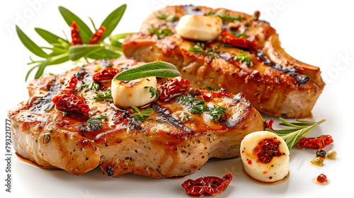 Grilled Chicken Breasts with Herbs and Sundried Tomatoes 