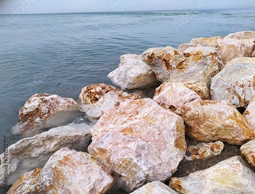 Big stones on the seashore photo