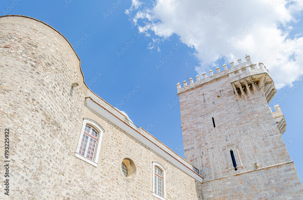 Partial view of the Castle with tower built with marble in the medieval town of Estremoz, Alentejo region. Portugal Partial view of the Castle with tower built with marble in the medieval town of Estremoz, Alentejo region. Portugal