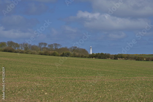 Flamborough Head Lighthouse built in 1806, East Riding of Yorkshire, England, UK