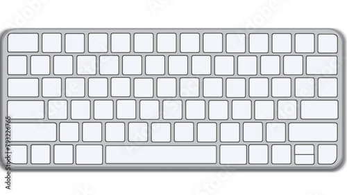 Apple keyboard, computer keyboard isolated on white, keyboard, white keyboard without keys, simple keyboard, ultra HD quality vector illustration, high quality png file, keyboard, computer notepad,  photo