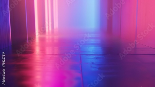 Abstract background of neon light in the corridor. 3d rendering.