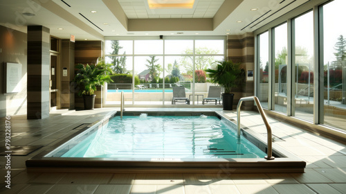 Indoor pools are a great way to stay healthy and active, no matter the weather. © Usubov