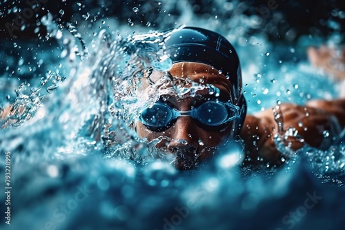 Dynamic swimmer slicing through water