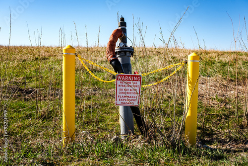 Landfill methane gas vent on site of old dump