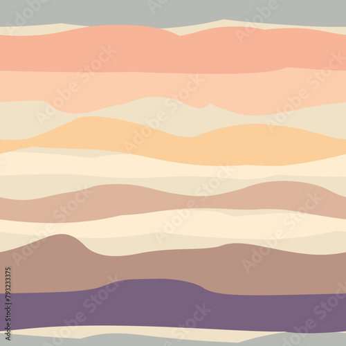 Landscape Colors Print Decorative seamless pattern. Repeating background. Tileable wallpaper print.