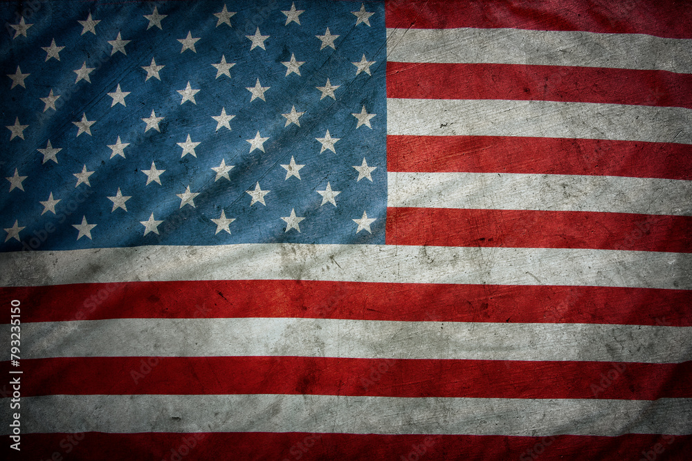 Naklejka premium Grunge American flag