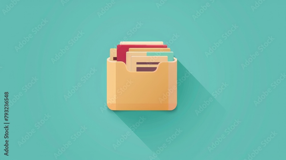 A clear and simple illustration of an open folder icon A clear and simple illustration of an open folder icon