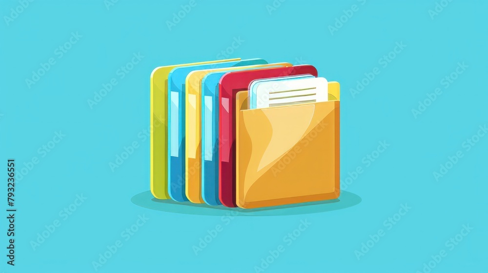 A clear and simple illustration of an open folder icon A clear and simple illustration of an open folder icon