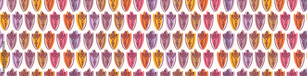Retro botanical geo vector border in elegant style. Luxury print textur for beautiful modern banner decor. Multicolor 70s abstract leaf design. Retro botanical geo vector border in elegant style. Luxury print textur for beautiful modern banner decor. Multicolor 70s abstract leaf design.