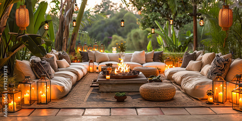 Tropical sunset soiree in chic outdoor setting