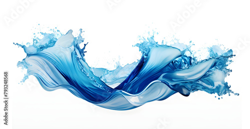 Bluewater swirl splash. Splash water wave. The design element is isolated on the white background.