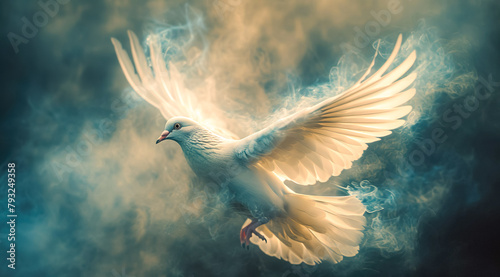 Majestic Dove in Ethereal Mist