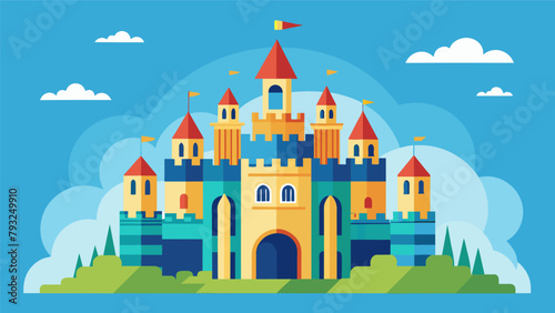 A grand castle crafted from investment portfolios and retirement plans exemplifies the stability and wealth that comes with longterm financial