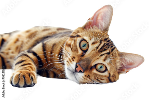 Toyger Cat Isolated on Transparent Background