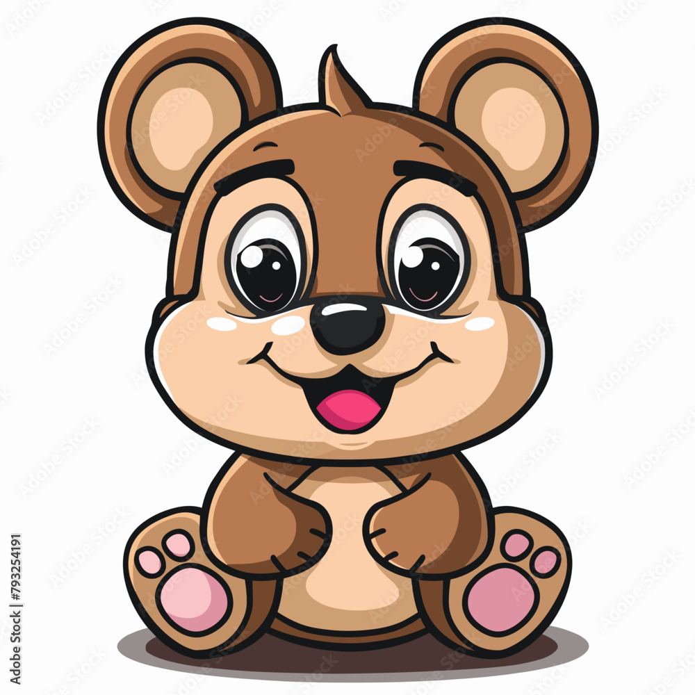 Obraz premium Cute cartoon hamster on a white background. Vector illustration.