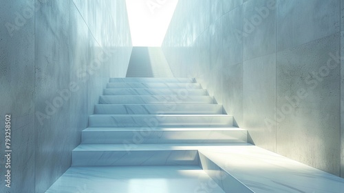 Career Advancement Corporate Staircase Leading Upwards Towards Light photo