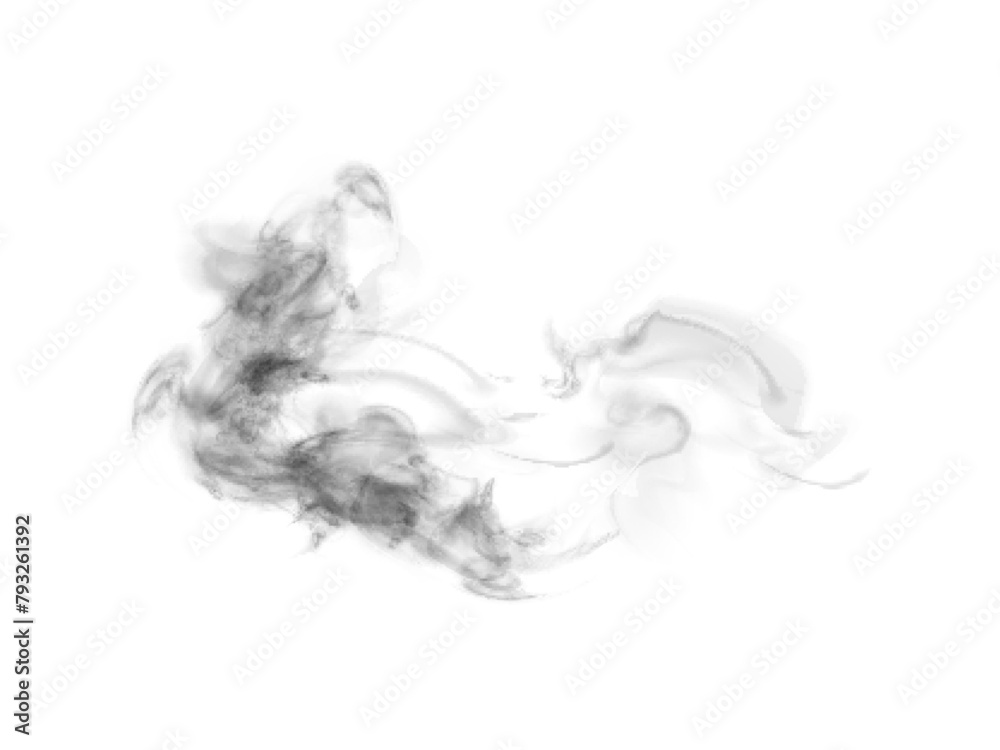 Black vector smoke, cloudy, fog background PNG effect. Fog or smoke isolated on transparent background with overlay effect. Vector