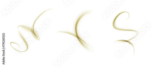 Abstract yellow light effect of curved lines. Yellow wavy path of light on a white background. FOR designing and designing trading floors. Vector