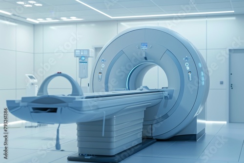 Medical equipment CT scan machine in hospital building