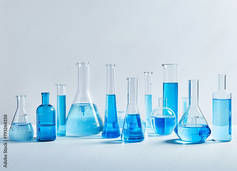 tubes with blue liquid