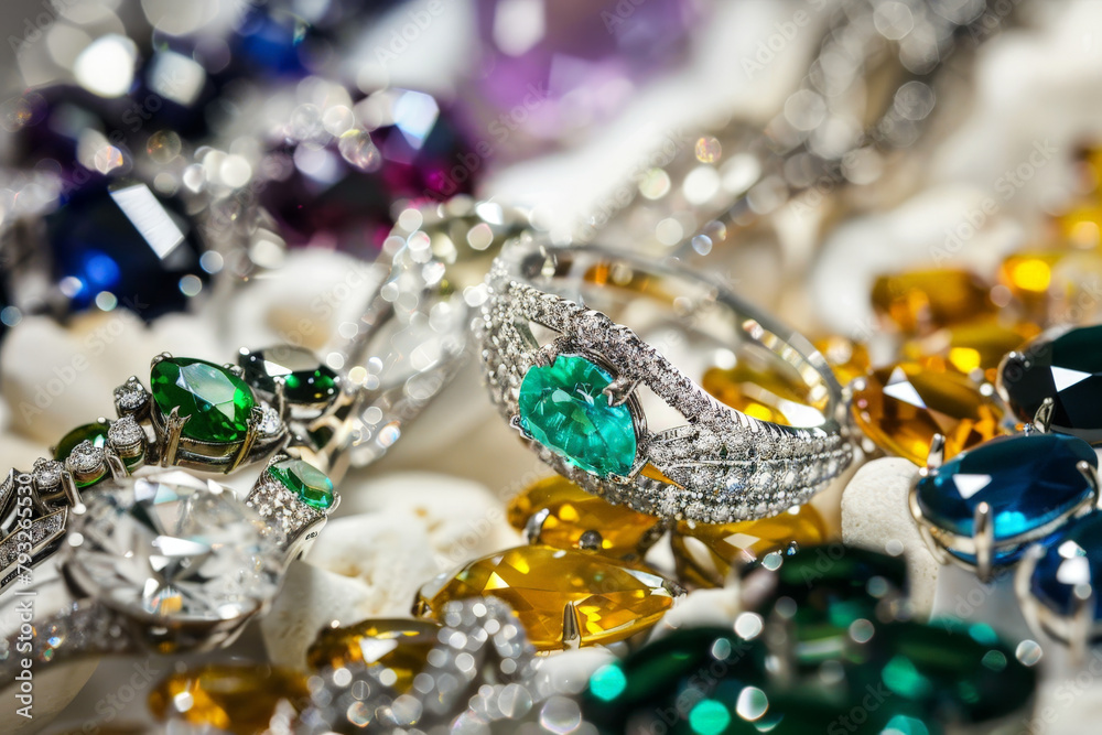 Close Up of Many Different Colored Rings Close Up of Many Different Colored Rings