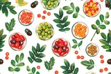 Fresh and colorful fruits and vegetables on a clean white background. Perfect for healthy eating concept