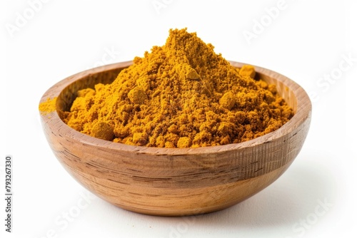 Fresh turmeric in a rustic wooden bowl, perfect for health and wellness concepts