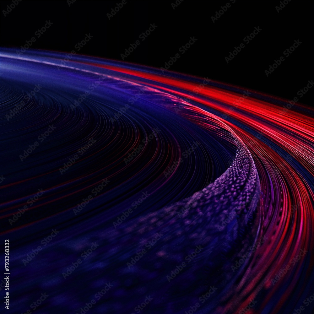 Futuristic black background with red and blue accelerating lights Futuristic black background with red and blue accelerating lights